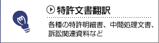 特許明細書、中間処理文書、訴訟関連資料などの特許文書の翻訳